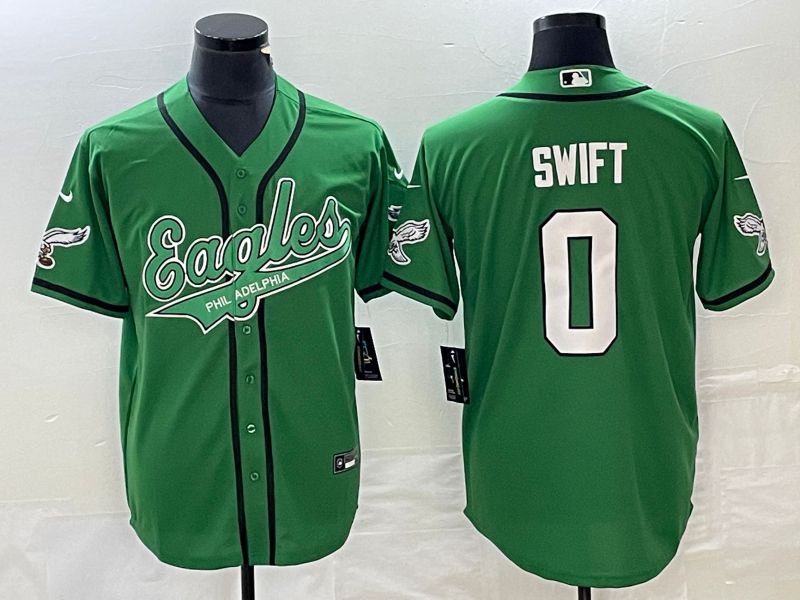 Men Philadelphia Eagles #0 Swift Green Co Branding Game NFL Jersey style 1